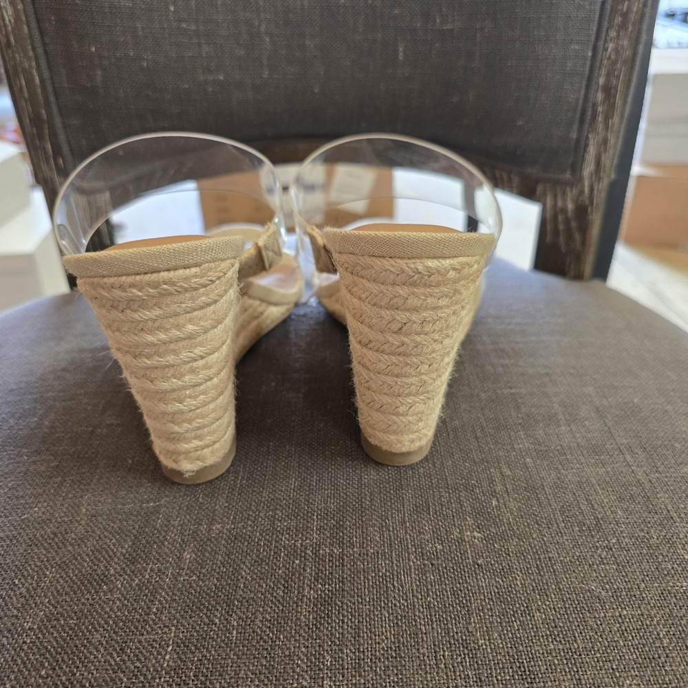 A New Day Wedge Sandals Clear Strap Ansel Platform Heels Tan Size 10 NWT - Picture 4 of 4
